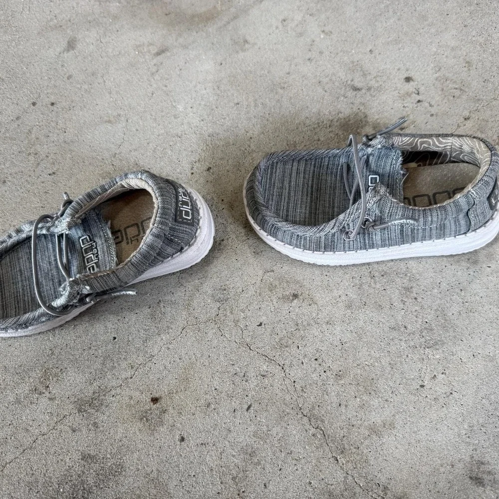 Hey Dude Wally Toddler Shoes Gray Knit Slip On Sneakers Size k7 Toddler